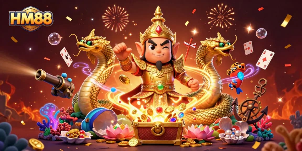HM88 invites players to experience thrilling underwater treasure adventures with vibrant casino elements.