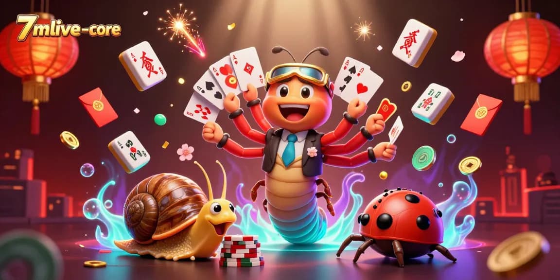 Experience the thrilling excitement of 7mlive-score with a fun 3D casino scene featuring unique characters.