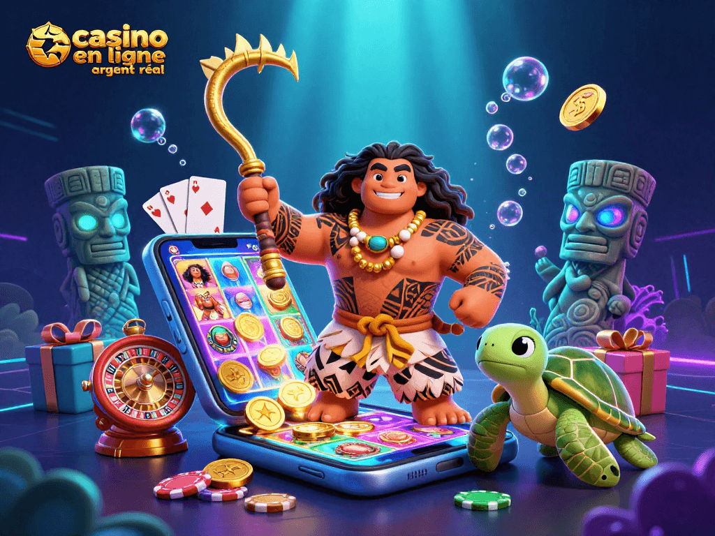 Saint faiseur de casino en ligne argent réel avec un oiseau et une tortue, entouré de jeux de fête.