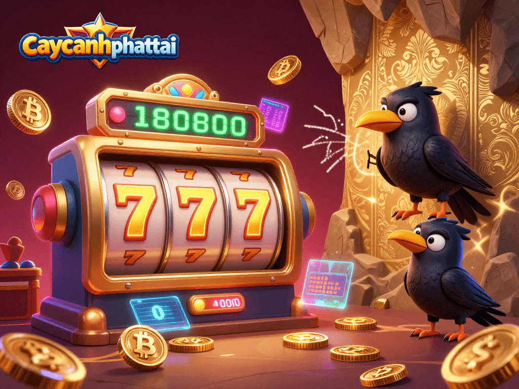 Spin reels and boost winnings in caycanhphattai's vibrant online casino experience with 3D characters and glowing coins.