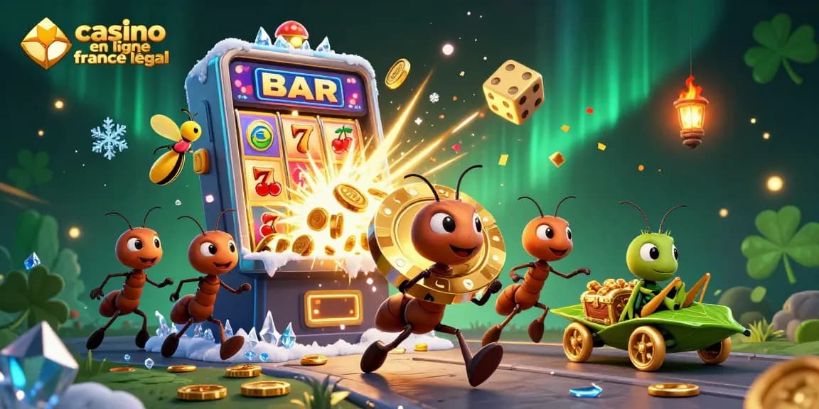 Transportez-vous dans un casino en ligne légal en France avec cette illustration animée captivante.