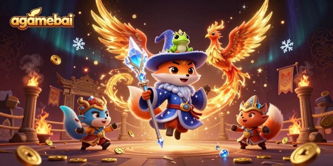 Experience thrilling moments in agamebai with magical characters in a vibrant casino scene.
