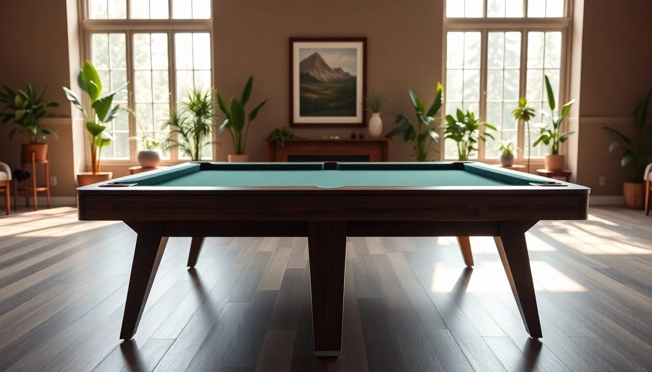 Buy Pool Tables in a modern game room setting showcasing elegance and style.