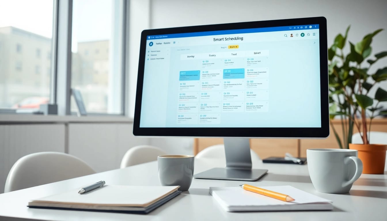 Discover various scheduling features of Clockwise alternative AI in a modern workspace.