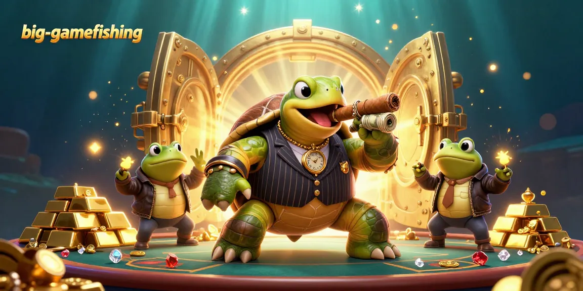 Engage in big-gamefishing adventures with a dynamic turtle mobster and casino treasures.