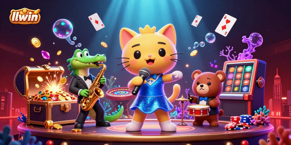 Experience thrilling gaming with llwin's vibrant 3D casino scene featuring fun characters and action elements.