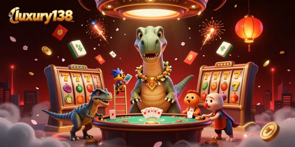 luxury138 memicu keseruan bermain di kasino dengan brontosaurus dan permainan slot mengelilinginya
