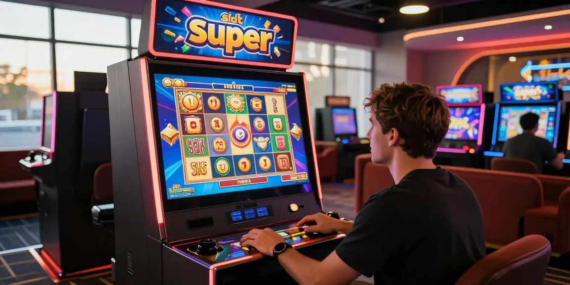 The player enjoying a vibrant slot super game in a dynamic online gaming room.