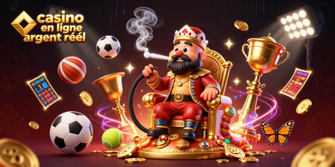 Jouez au casino en ligne argent réel avec cette illustration dynamique et colorée.