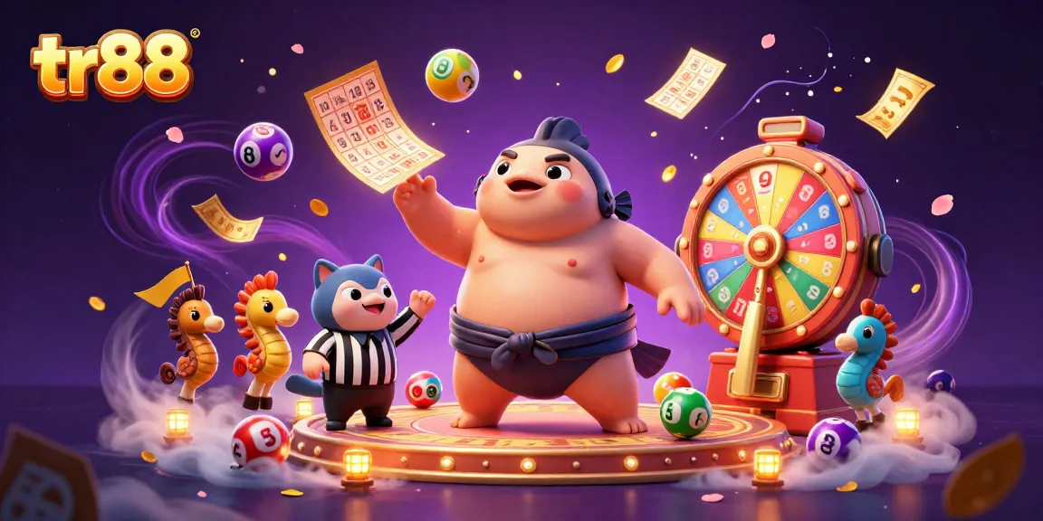 Win big with tr88 in a dynamic underwater casino scene featuring a fugu in a sumo ring.