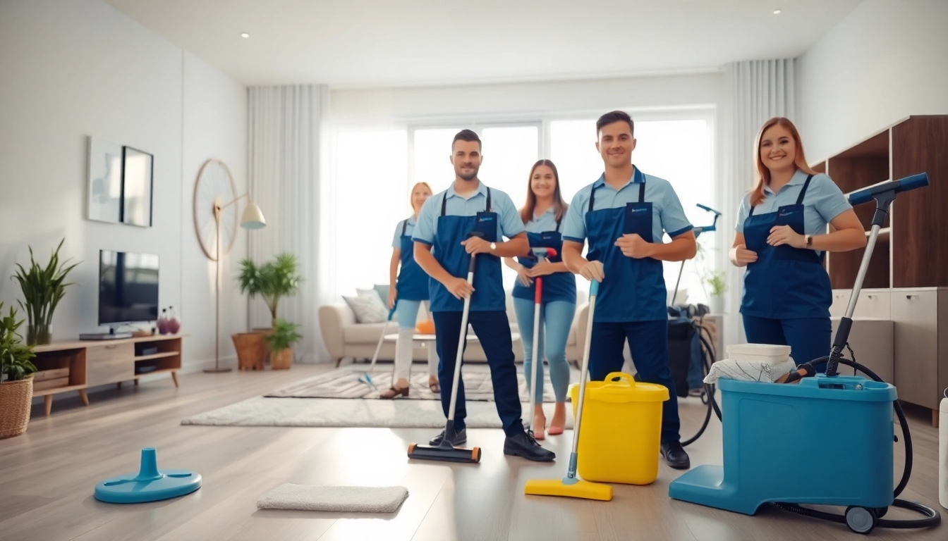 Bond cleaning Brisbane team expertly cleaning a modern apartment, showcasing professionalism.