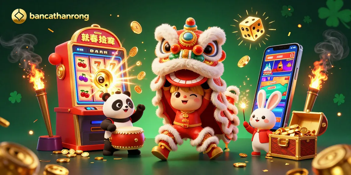 bancathanrong showcases an exciting scene with a lion dance and jackpot elements, perfect for casino enthusiasts.