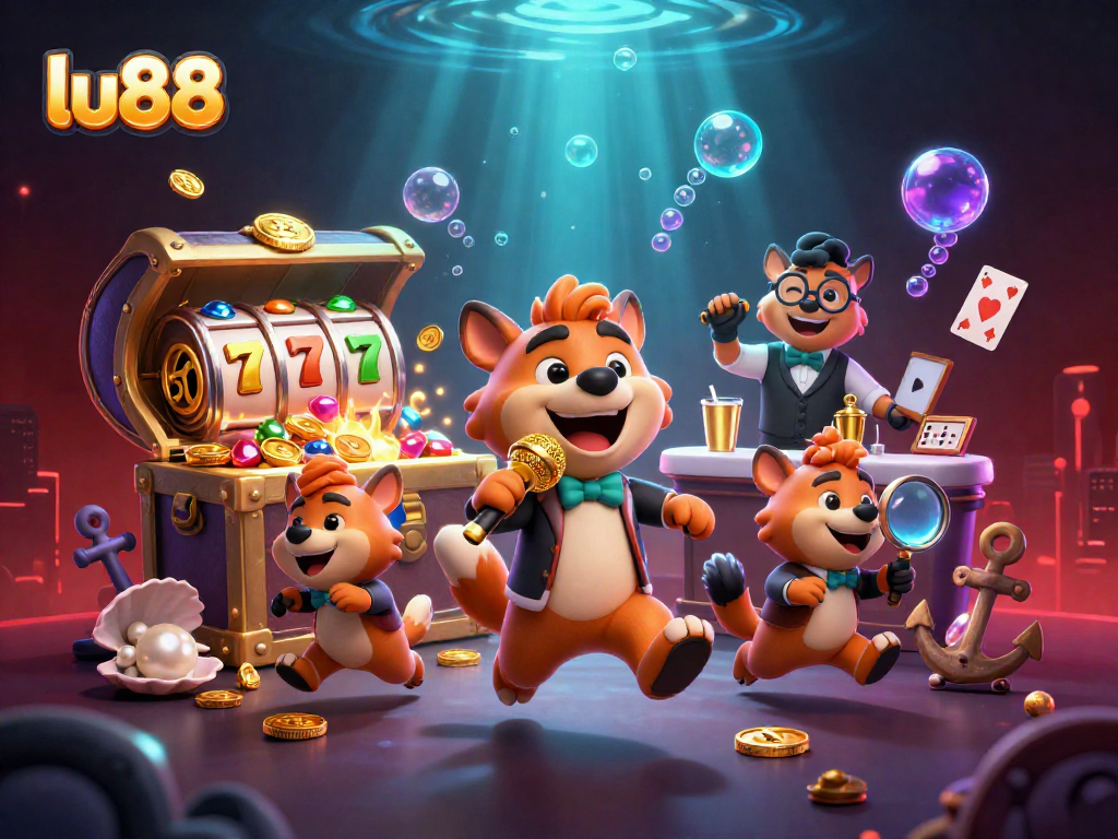 Experience thrilling fun at lu88's vibrant casino with hyenas showcasing comedy, bartending, and security!