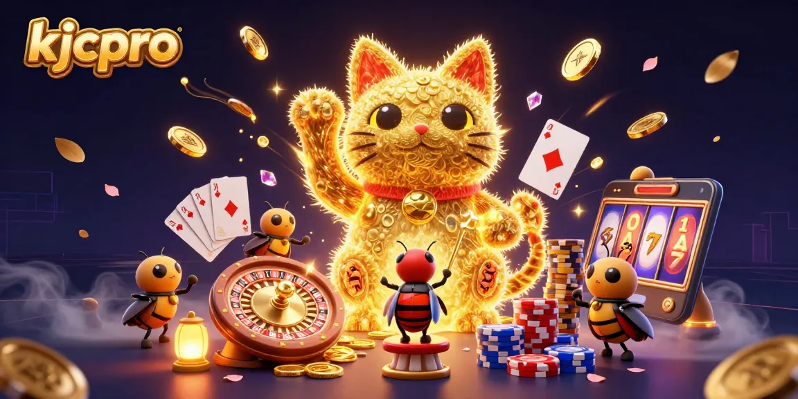 Experience the thrilling world of kjcpro, where golden fireflies embody the lucky cat, capturing casino excitement.