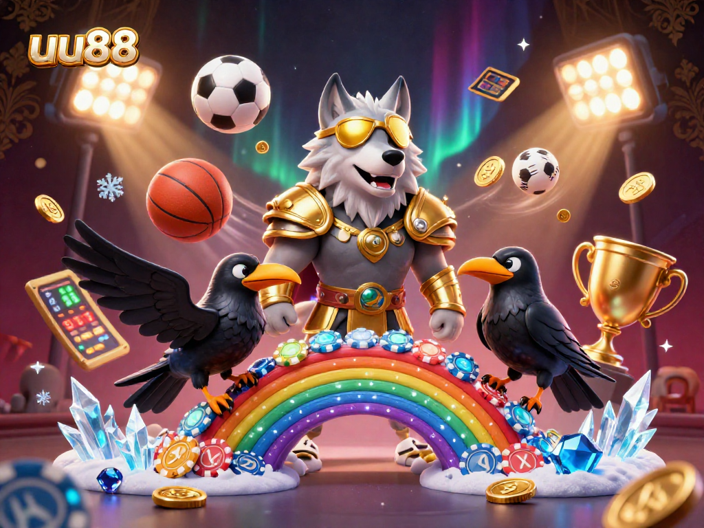 Engage with uu88's thrilling sports betting scene featuring a vibrant Norse mythology-inspired image.