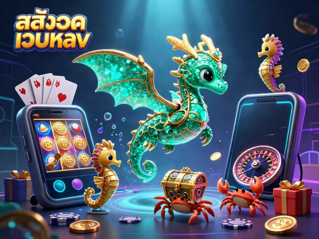 Experience thrilling action with สล็อตเว็บตรง as the emerald sea dragon leads a royal seahorse guard in an underwater casino.