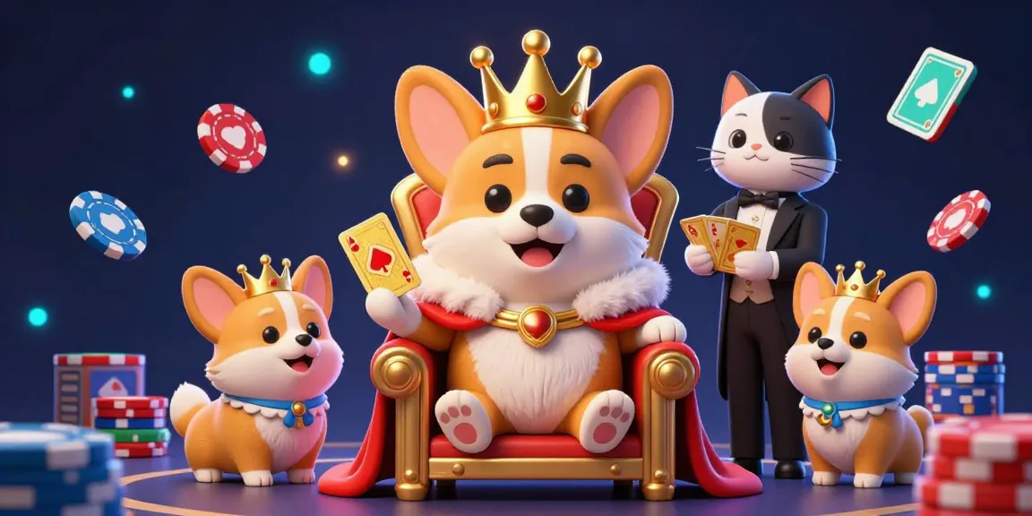 Engage with mahjongtitans in an exciting gaming scene featuring royal corgi and intricate game elements.