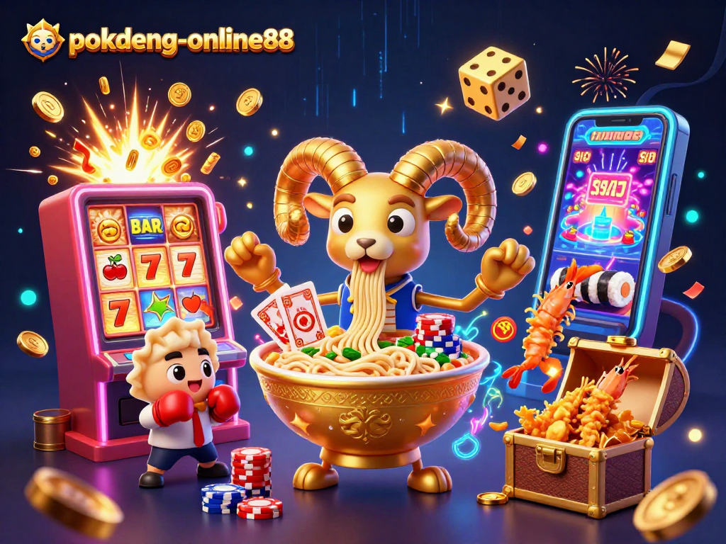 Experience thrilling gameplay with pokdeng-online88 in a vibrant casino scene featuring exciting characters and spectacular visuals.