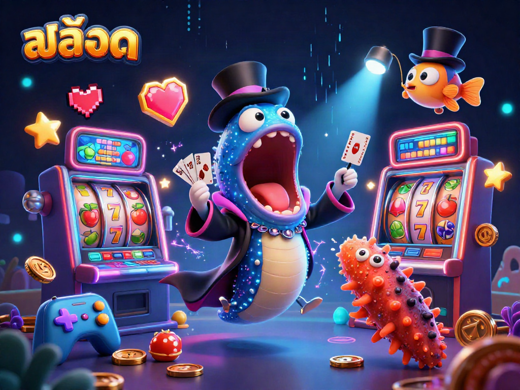 Experience the thrill of สล็อต as deep-sea creatures perform tricks in a colorful casino atmosphere.