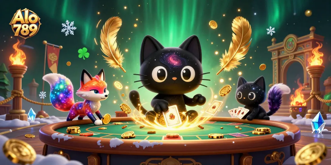 Engage with Alo 789's cosmic casino realm featuring dynamic characters and vibrant gambling elements.