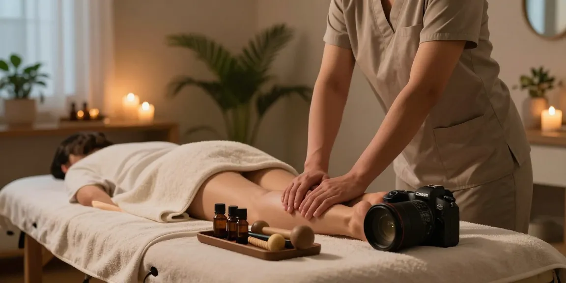 의정부출장마사지 in a cozy home massage setting with calming atmosphere and professional therapist.