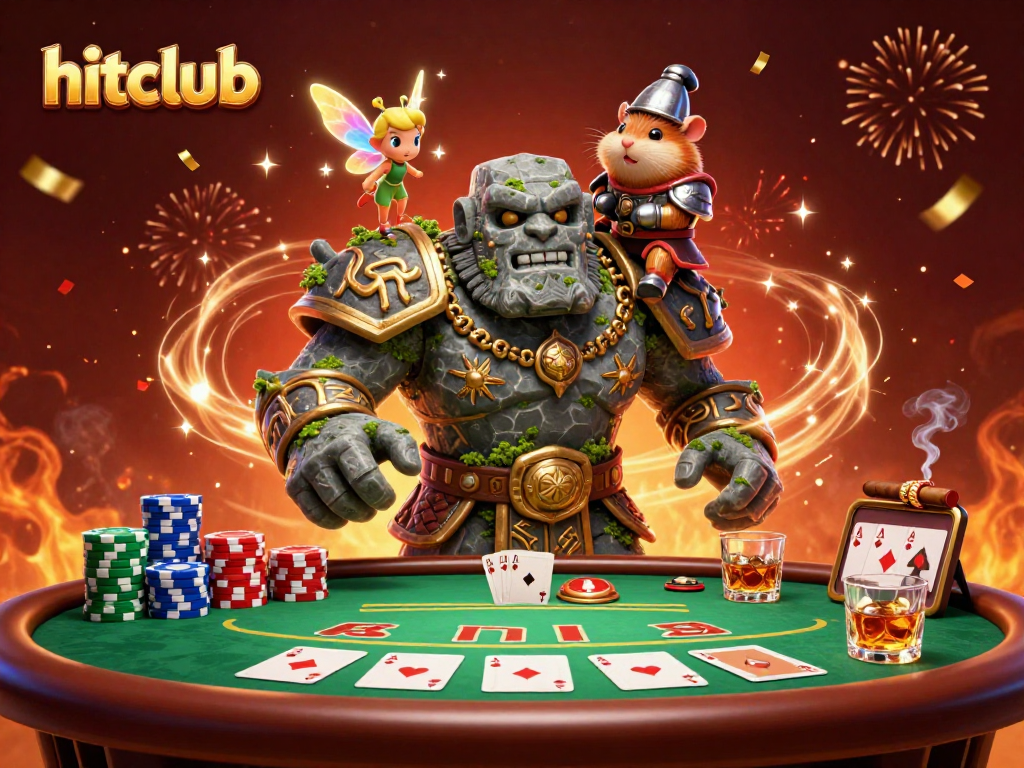 Experience magical moments at hitclub while playing cards with enchanting characters and festive elements.