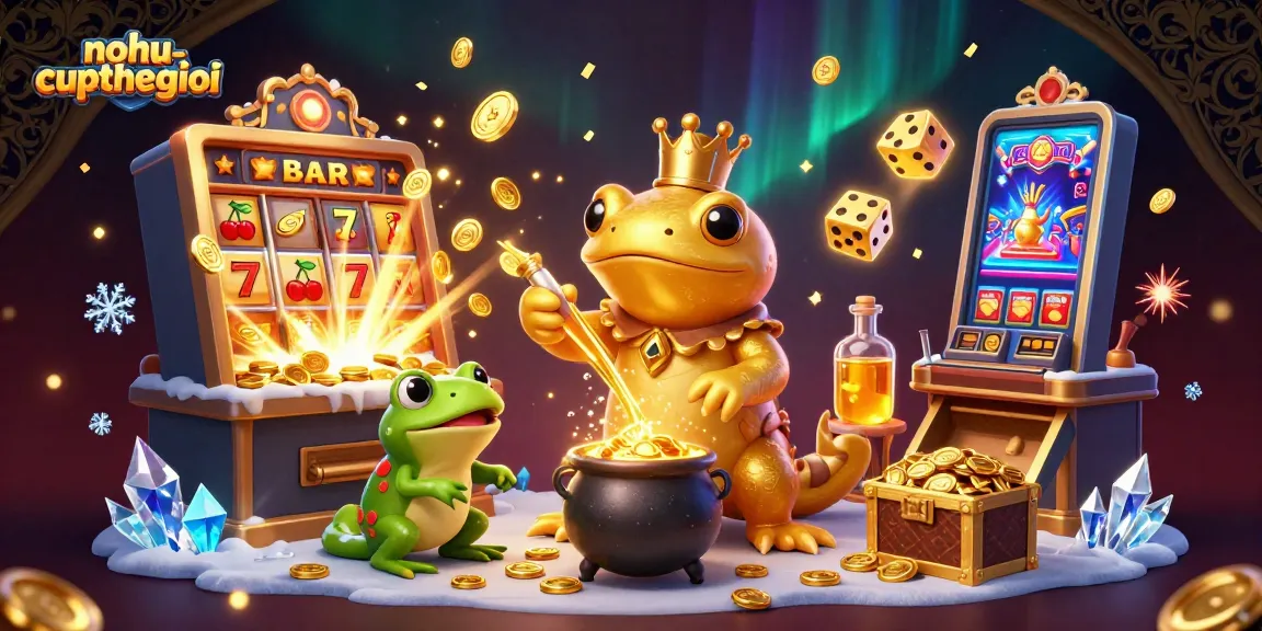 Nohu-cupthegioi showcases a thrilling slot scene with an alchemist transforming metals into gold.