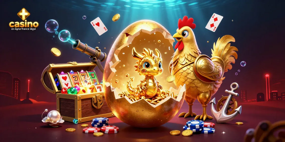 Jouer dans un casino en ligne France légal entouré de jeux et trésors aquatiques.