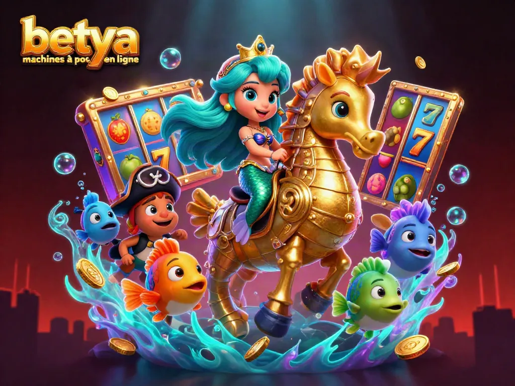 Experience betya machines à sous en ligne with vibrant slot reels and dynamic casino atmosphere.