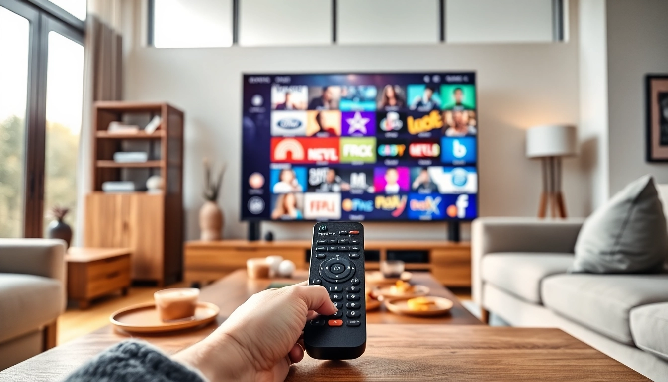 Explore the exciting world of iptv free trial with a modern living room setup and vibrant streaming content.