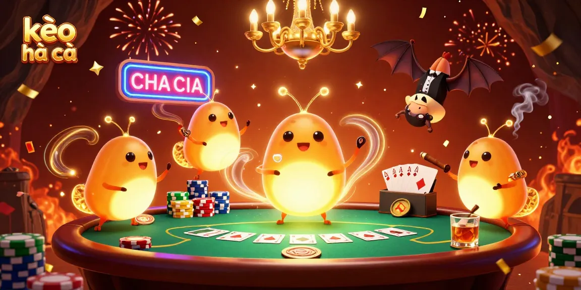 Engage with kèo nhà cái as glowworms illuminate a vibrant casino scene with poker elements.