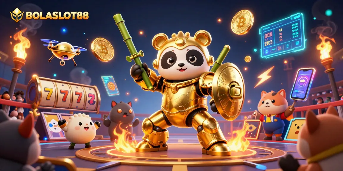 Spin and win at BOLASLOT88 with a dazzling 3D illustration of gaming excitement!