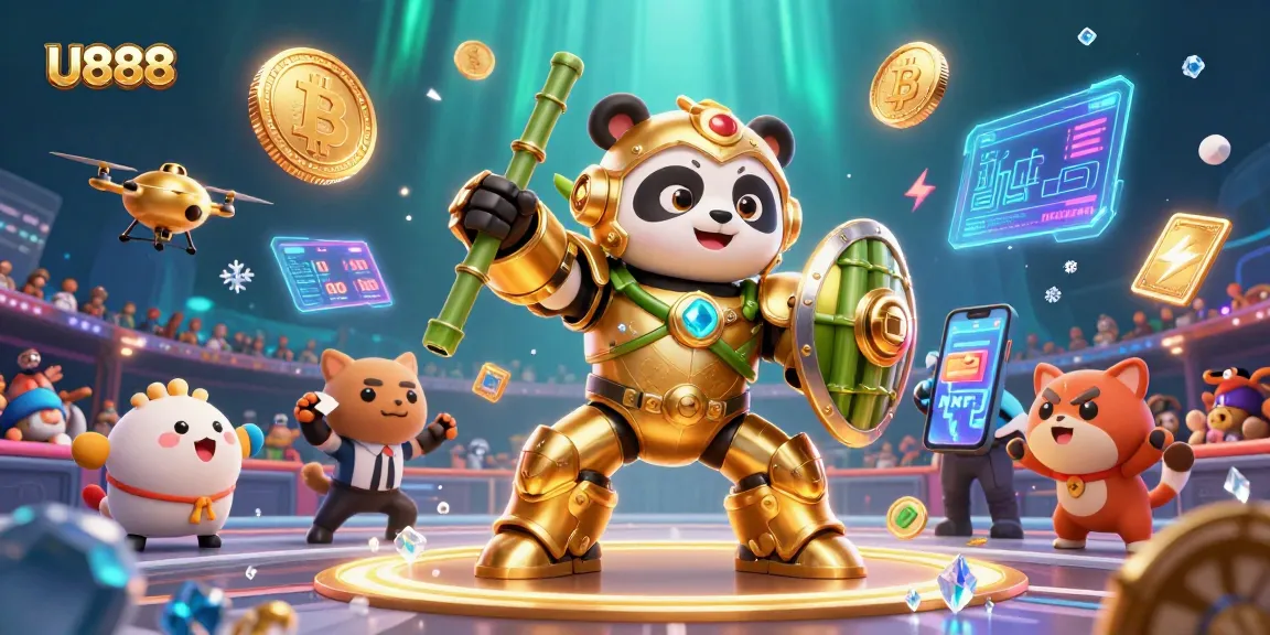 Join the thrilling adventure of U888 as the golden panda battles in a dynamic casino robot arena!