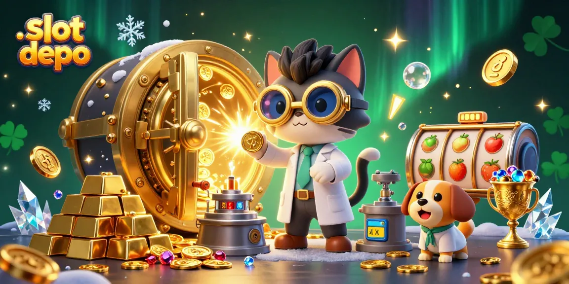 Slot depo menjanjikan pengalaman bermain yang menyenangkan dengan karakter kartun di tengah suasana kasino.