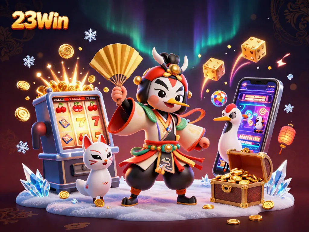 Experience exciting gameplay at 23Win with vibrant 3D casino elements and characters.
