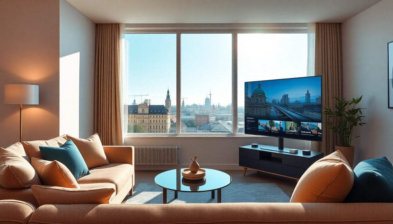 Stream the latest shows with iptv Sweden on a modern TV in a stylish living room setup.