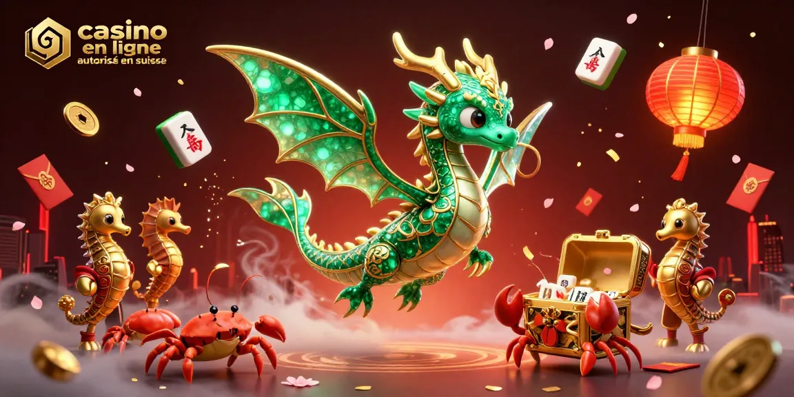 Obtenez des gains sur le casino en ligne autorisé en Suisse avec un dragon marin en 3D et des éléments de jeu.