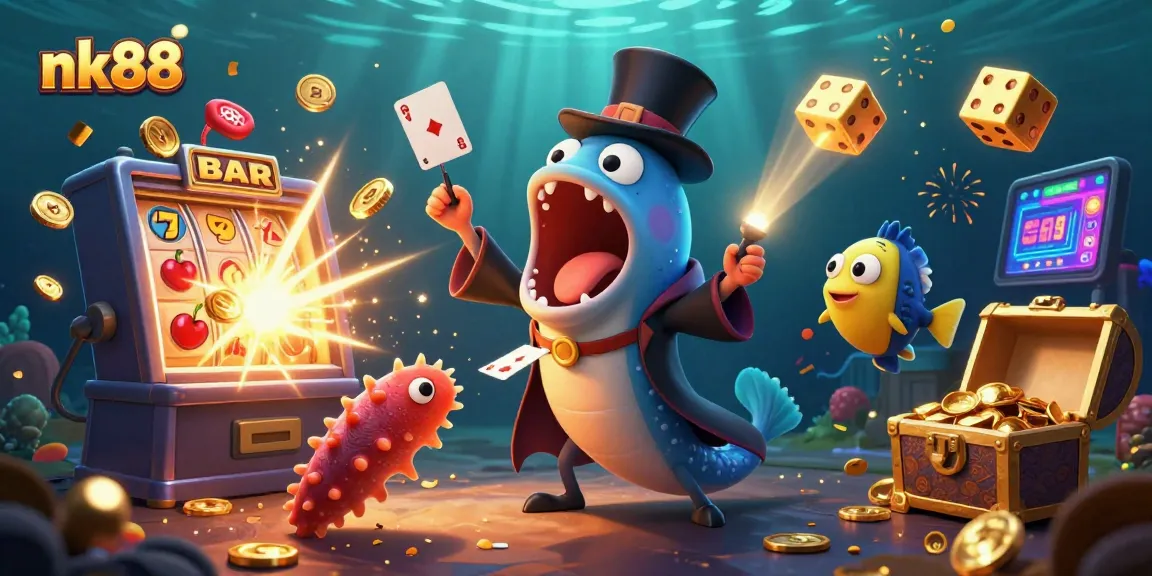 Experience nk88's magical casino thrills with enchanting characters and festive gaming elements.