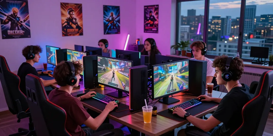 Group of gamers deeply engaged in a we88 PGSLOT multiplayer session, showcasing authentic gaming excitement.