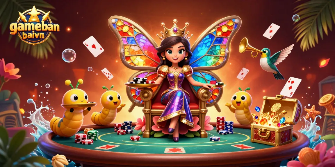 Join the poker action with gamebaivn’s vibrant 3D illustration, showcasing dynamic gameplay elements.