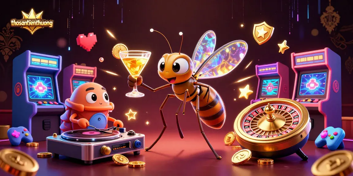thosantienthuong captivates with a vibrant 3D casino scene featuring unique characters and gaming elements.