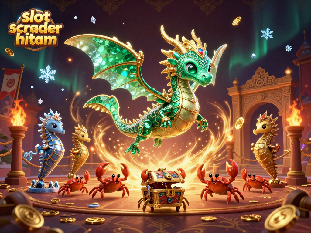 Experience the thrill of slot scatter hitam with a dazzling sea dragon and treasure-filled scene.