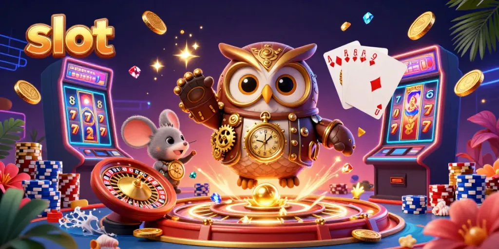 Bermain slot yang menarik dengan simbol beruntung dan efek dinamis di kasino virtual.