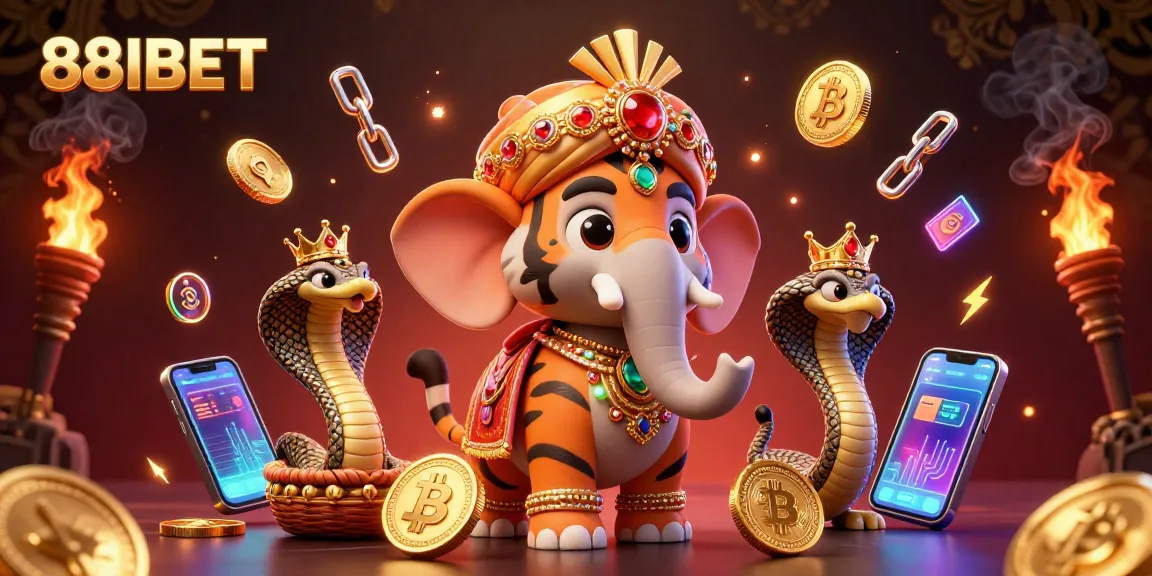 Experience lucrative gaming with 88IBET in this vibrant 3D casino-themed illustration.