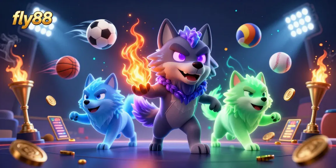 fly88 engages players with dynamic sports betting action, showcasing vibrant 3D elements.