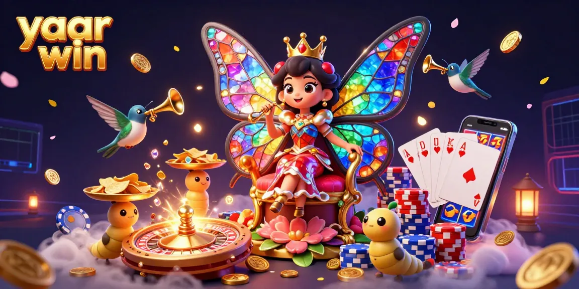 Experience thrilling gameplay at yaar win with captivating 3D illustration showcasing diverse casino elements.