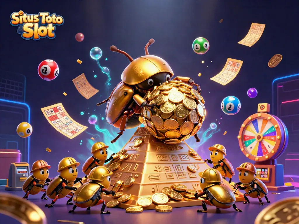 Menangkan hadiah besar di Situs Toto Slot dengan gambar kartu bingo dan bola lotere berwarna-warni.