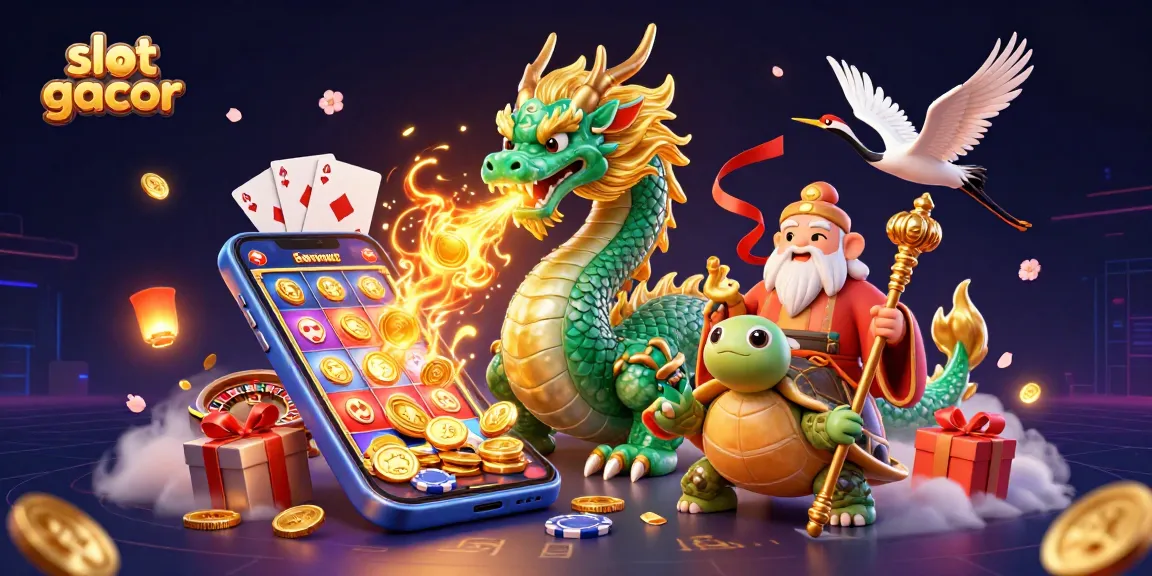 Engage with slot gacor as a jade dragon breathes fire amidst dynamic gaming elements.