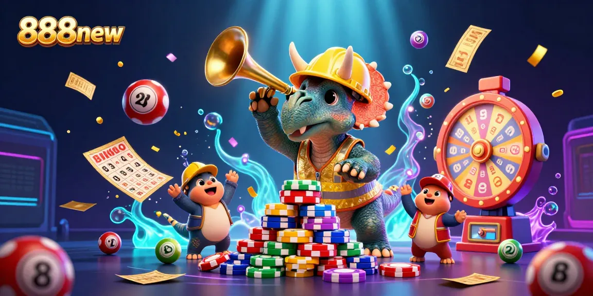 Join the excitement at 888new with colorful lottery elements celebrating big wins and vibrant gaming energy.
