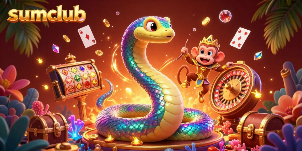 Experience thrilling gameplay at sumclub with a dynamic scene of vibrant casino elements and magical visuals.